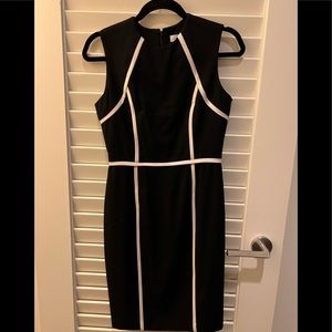 Calvin Klein black dress with white piping
